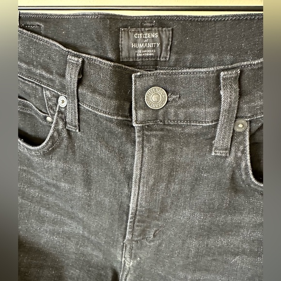 Citizens of Humanity Rocket Ankle High Rise Skinny Jeans w/ Stud Detail 26 Black - Picture 8 of 13